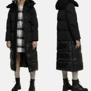 WOOLRICH Aurora Long Parka Coat Black Water Repellent 800 Fill Power Down Medium